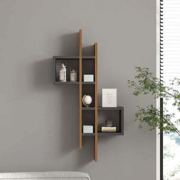 HANAH HOME Zidna polica Emse, braon/antracit - 495SSE1110