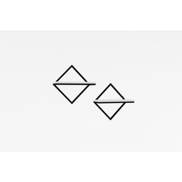 HANAH HOME Zidna polica Sezo, crna/bela - 495SSE1123