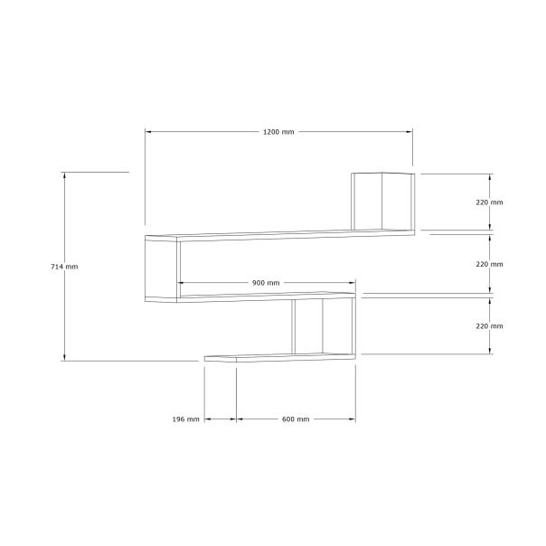 HANAH HOME Zidna polica Penne, braon - 495SSE1147