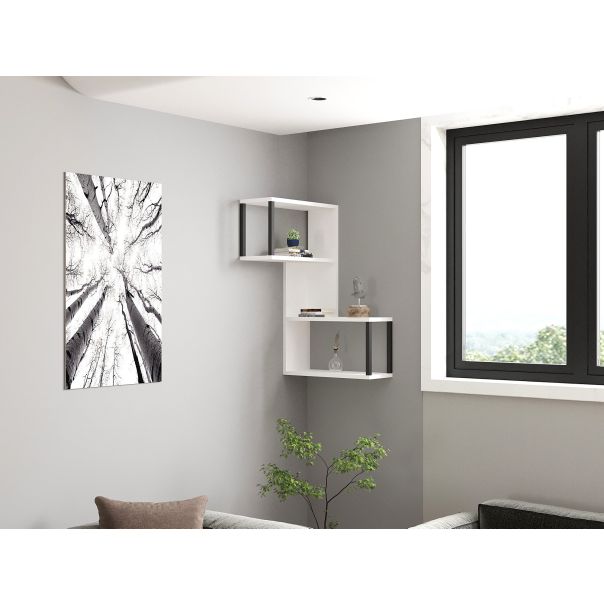 HANAH HOME Zidna polica Lecco, bela - 495SSE1150