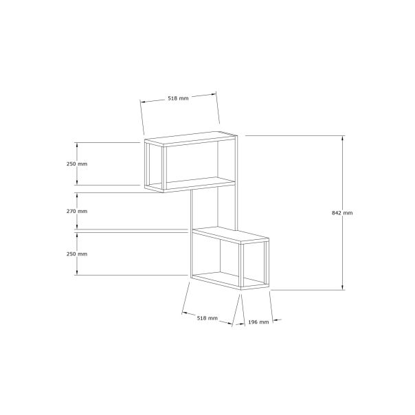 HANAH HOME Zidna polica Lecco, bela - 495SSE1150