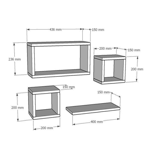 HANAH HOME Zidna polica Babi, svetlobraon - 495SSE1164