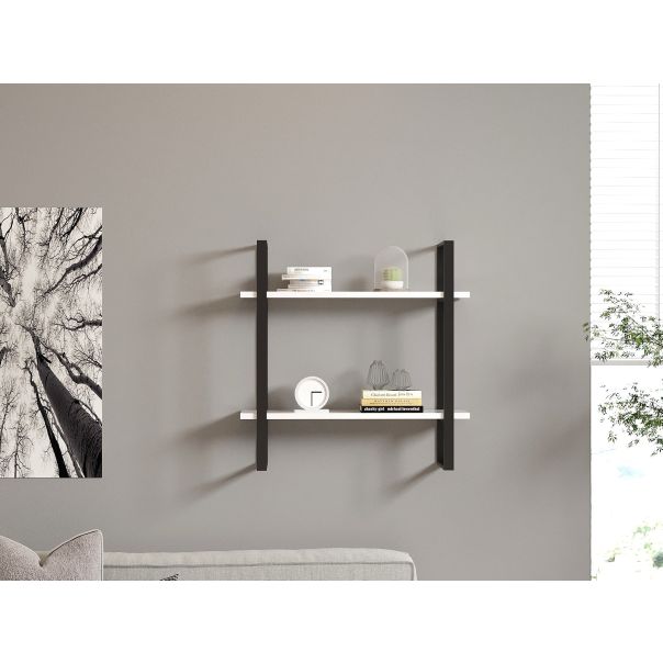 HANAH HOME Zidna polica Buba, bela/crna - 495SSE1166