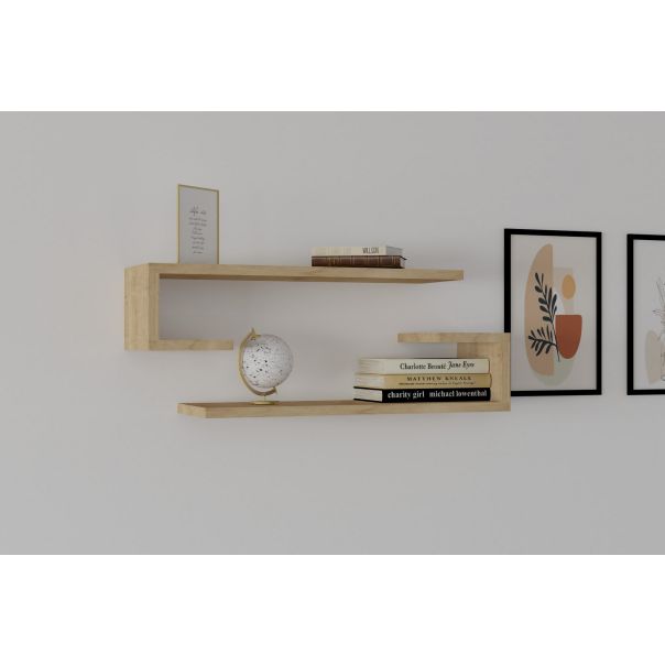 HANAH HOME Set zidnih polica Eldo 2/1, krem - 495SSE1171
