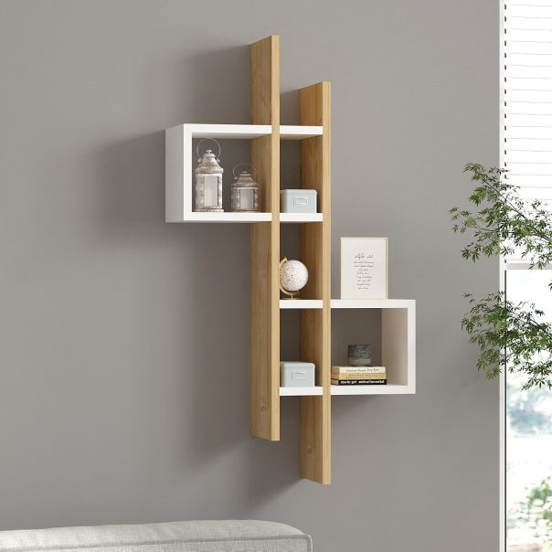 HANAH HOME Zidna polica Emse, krem/bela - 495SSE1172