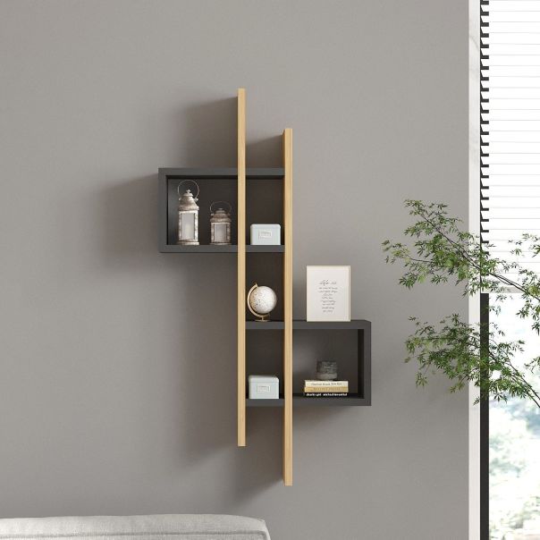 HANAH HOME Zidna polica Emse, krem/antracit - 495SSE1173