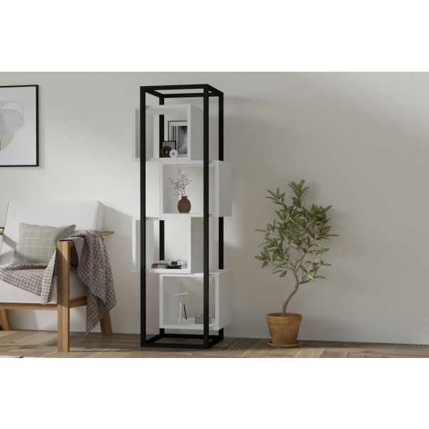 HANAH HOME Polica Rabant, bela/crna - 495SSE1210