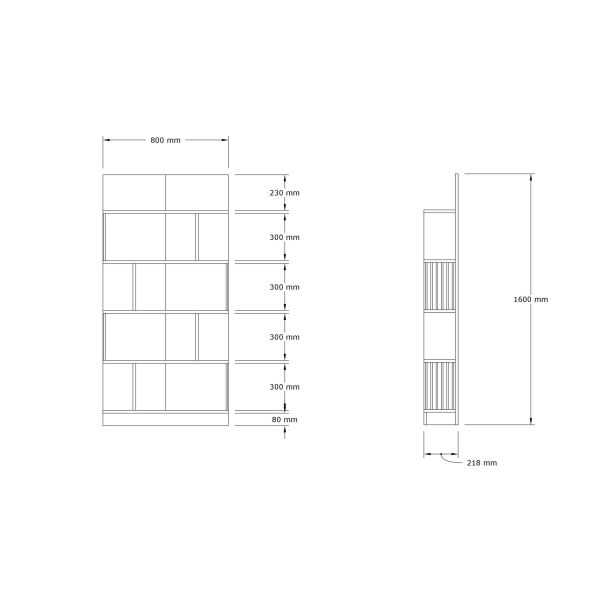 HANAH HOME Polica za knjige Alex, bela - 495SSE1229