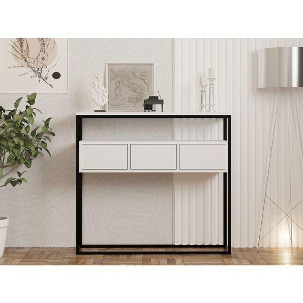HANAH HOME Konzolni sto Guarda, bela/crna - EP3057755