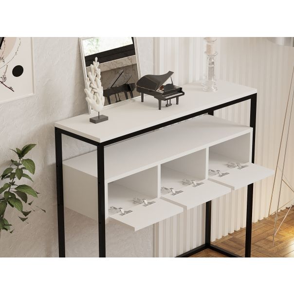 HANAH HOME Konzolni sto Guarda, bela/crna - EP3057755