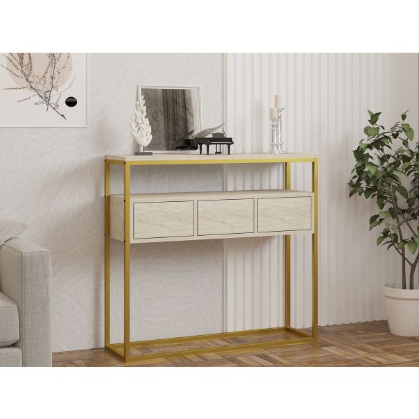 HANAH HOME Komoda Guarda, zlatna/bež - 495SSE1908