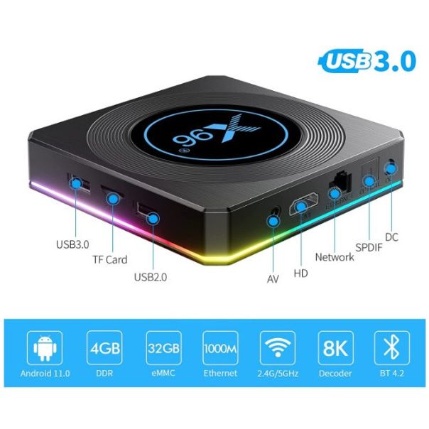 GEMBIRD Android TV Box, GMB-X96 X4 2/16GB - 43173