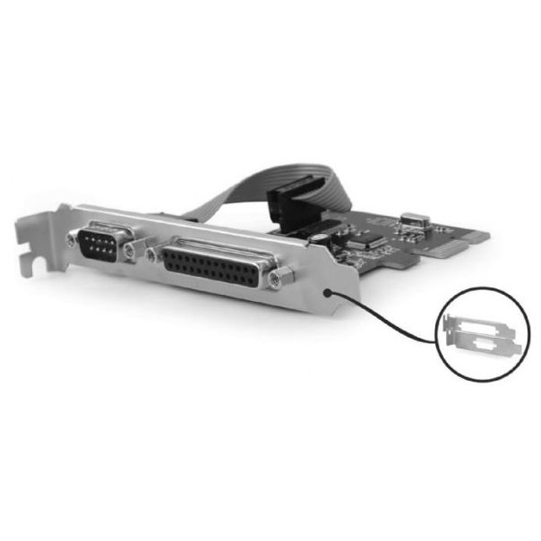 GEMBIRD PEX-COMLPT-01 COM serial port+LPT port PCI-Express add-on card, +extra low-profile bracket - 19931