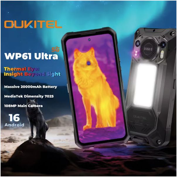OUKITEL WP61 ultra Thermal Rugged 5G 12/512GB, crna - EP3097576