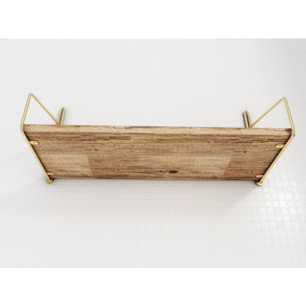 HANAH HOME Zidna polica Dekoratif Duvar Rafi, braon/zlatna - 498HFT1101