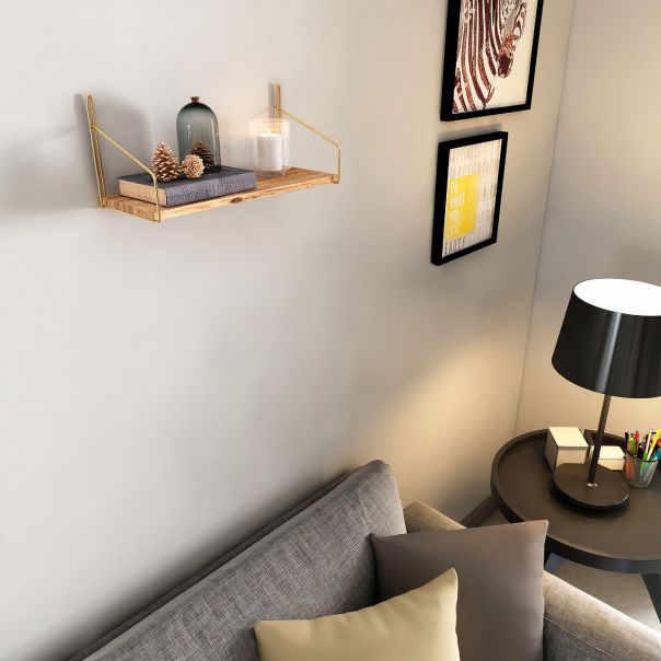 HANAH HOME Zidna polica Dekoratif Duvar Rafi, braon/zlatna - 498HFT1101