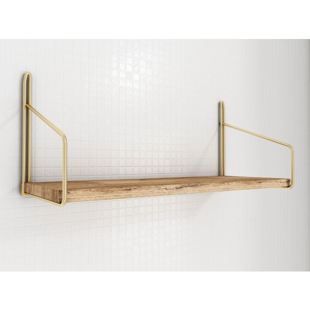HANAH HOME Zidna polica Dekoratif Duvar Rafi, braon/zlatna - 498HFT1101