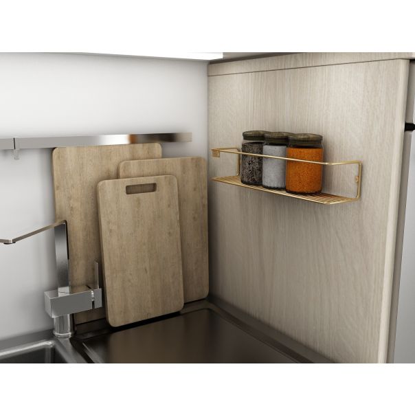 HANAH HOME Kuhinjska polica Banyo Makyaj Rafı, zlatna - 498HFT1107