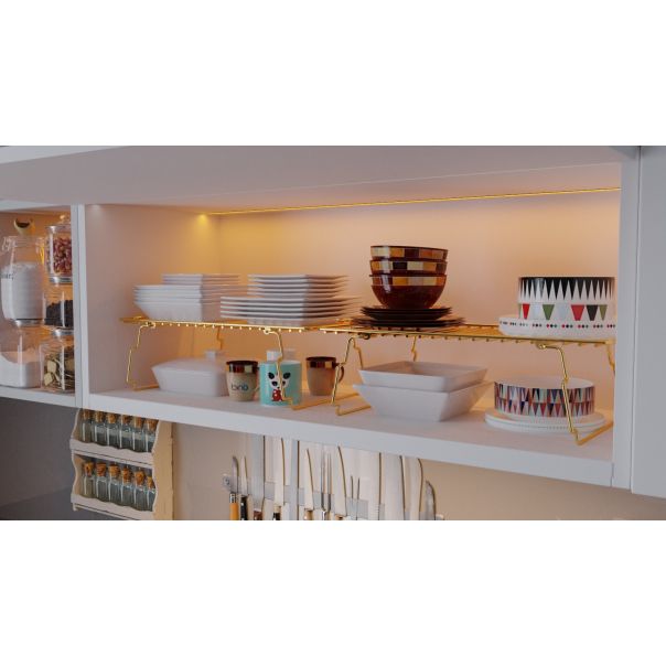 HANAH HOME Kuhinjska polica Dolap Ici Organizer, zlatna - 498HFT1109