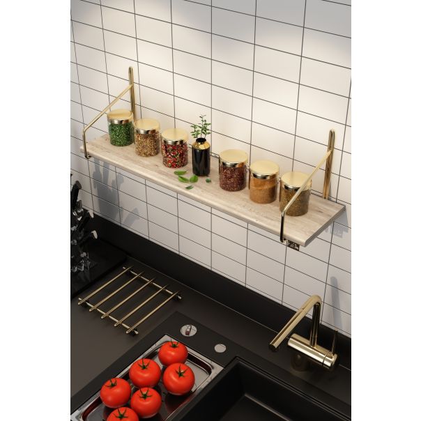 HANAH HOME Zidna kuhinjska polica, krem - 498HFT1120