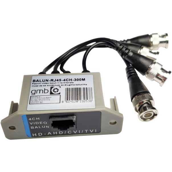 GEMBIRD BALUN RJ45-4CH-300M balun za 4 kamere (AHD/CVI/TVI) do 5MP - 43106-1