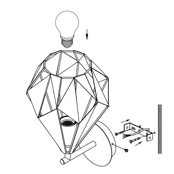 EGLO Zidna lampa Carlton 1 E27 60W - 49992