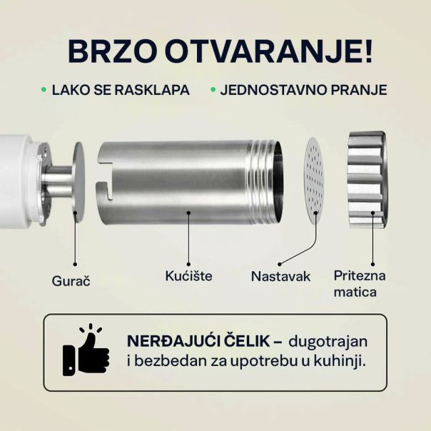 Aparat za pravljenje rezanaca i paste sa 5 nastavaka - 1199