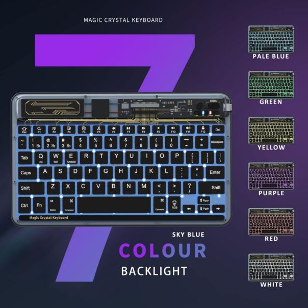 Tastatura Coteci Crystal 84008 Wireless transparent crna - EP3055693