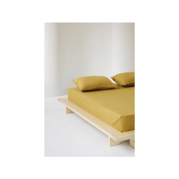 STEFAN Komplet posteljina 140x200cm damast pruga, žuta - 5003p-žuta