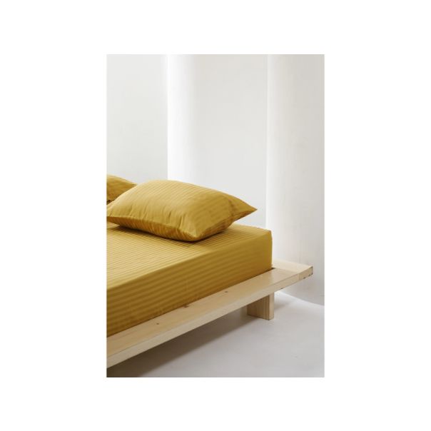 STEFAN Komplet posteljina 200x200cm damast pruga, žuta - 5004p-žuta