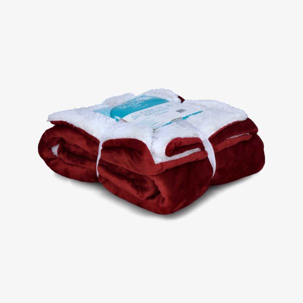 BLUE BELL Ćebe sa krznom 150x200cm bordo - 8605009817073