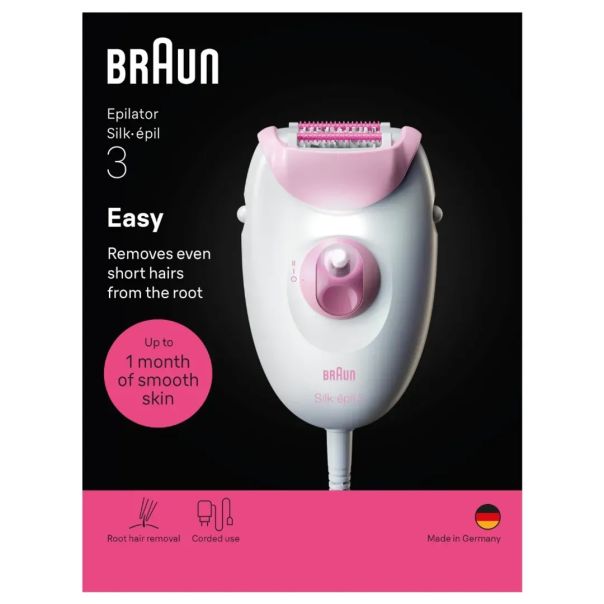BRAUN Depilator SE3-000 pink box - 505028