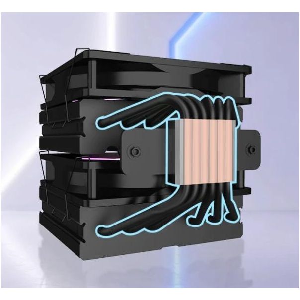 RAIDMAX CPU hladnjak AC1226B ARGB DualTower 2x120mm/250W TDP - EP3198562