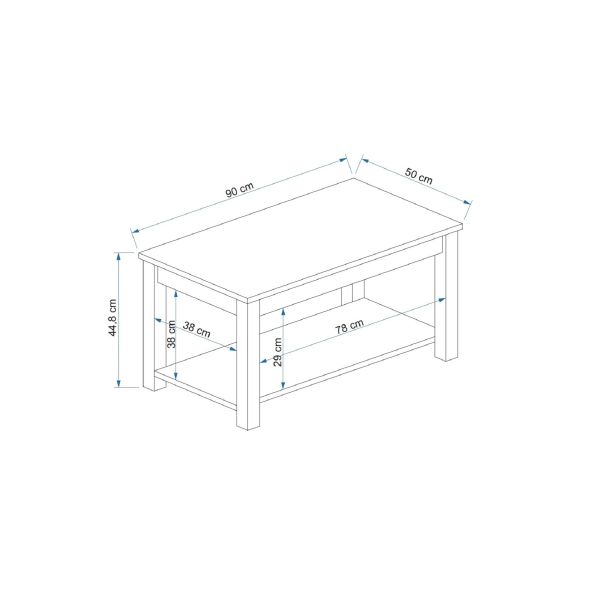 HANAH HOME Klub sto Larissa, crna/bela - 505CRL1409