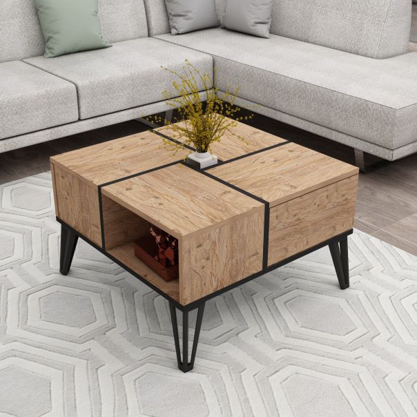 HANAH HOME Klub sto Nirvana, svetlobraon - 189098