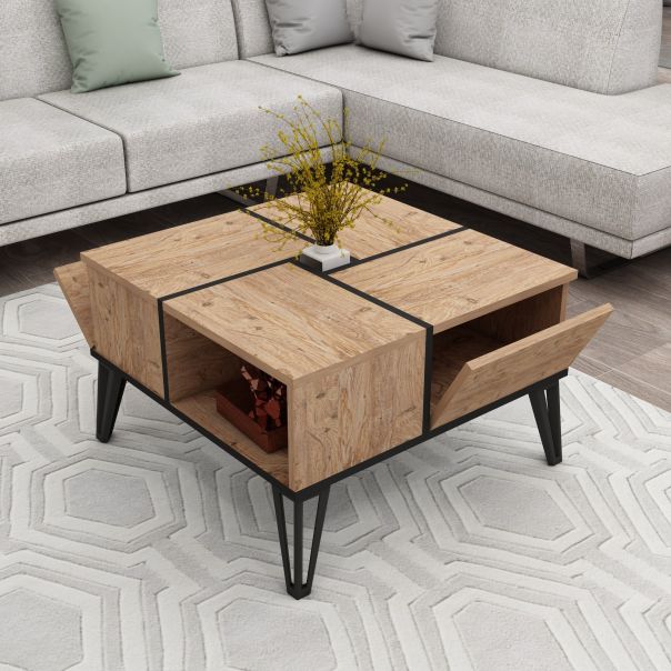 HANAH HOME Klub sto Nirvana, svetlobraon - 189098