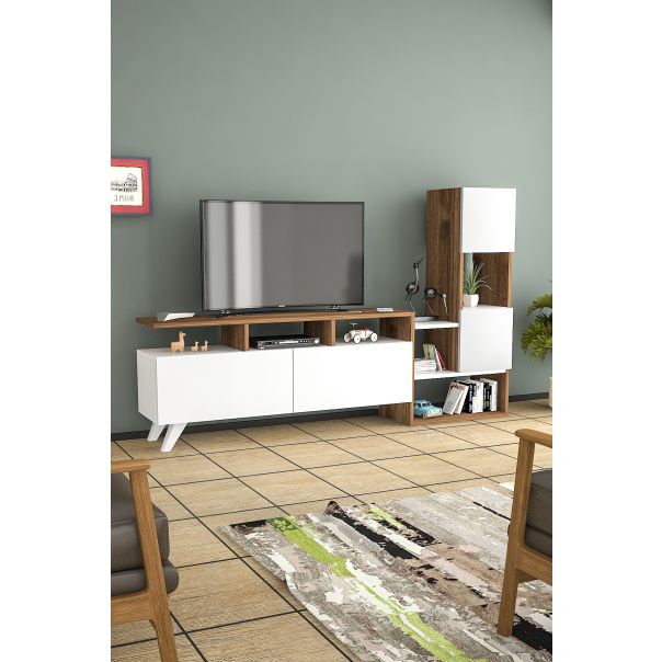 HANAH HOME TV komoda Tower, bela/braon - 505CRL1703