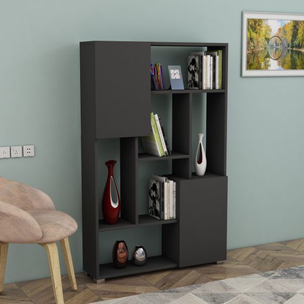 HANAH HOME Polica za knjige De More, antracit - 505CRL1804