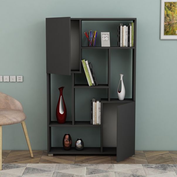 HANAH HOME Polica za knjige De More, antracit - 505CRL1804