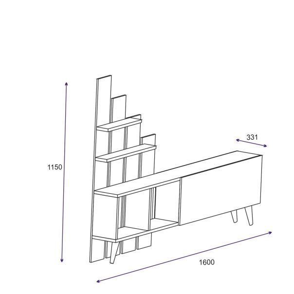 HANAH HOME TV komoda Vale, svetlobraon - 505CRL1911