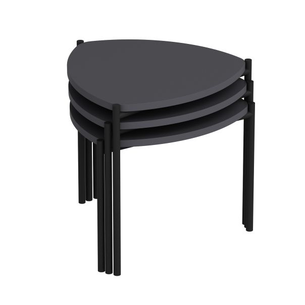 HANAH HOME Set klub stolova Lenny, antracit - 506MNR1223