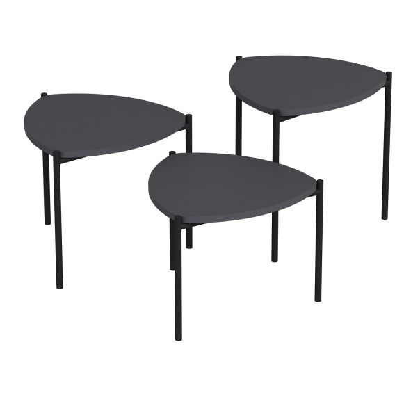 HANAH HOME Set klub stolova Lenny, antracit - 506MNR1223