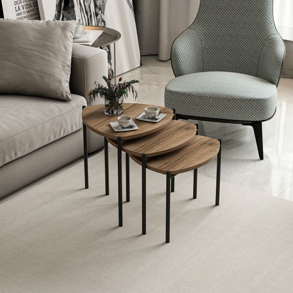 HANAH HOME Set klub stolova Lenny, braon - 506MNR1225