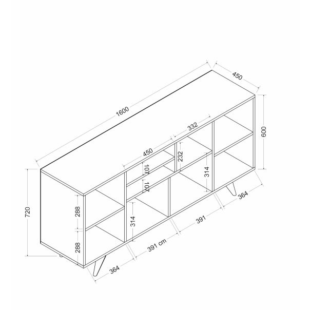 HANAH HOME Komoda Sanse, krem/antracit - 506MNR1310