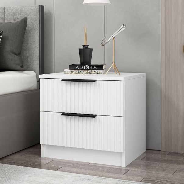 HANAH HOME Noćni ormarić Kale Plus - 7910, bela - 506MNR1505