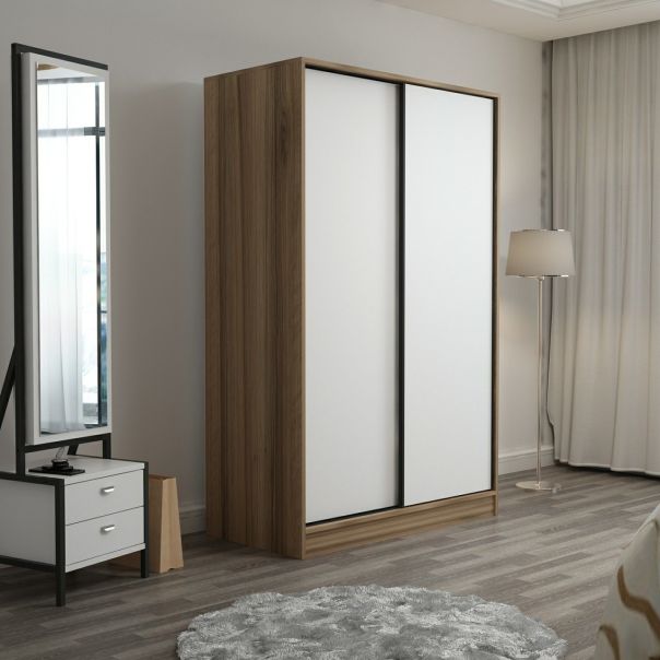 HANAH HOME Klizni ormar Kale 2314, braon/bela - 506MNR2314