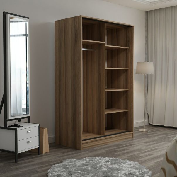 HANAH HOME Klizni ormar Kale 2314, braon/bela - 506MNR2314