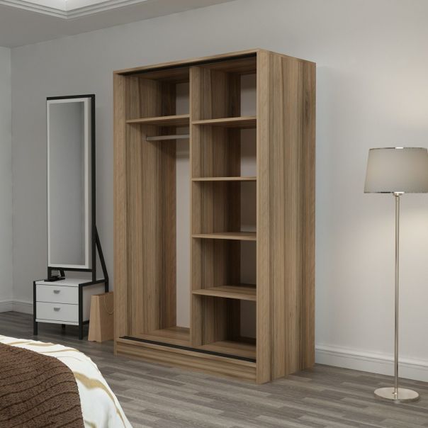 HANAH HOME Klizni ormar Kale 2314, braon/bela - 506MNR2314