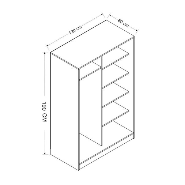 HANAH HOME Klizni ormar Kale 2314, braon/bela - 506MNR2314