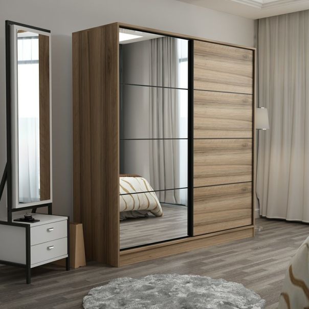 HANAH HOME Ormar sa ogledalom Kale - 3174, braon - 506MNR2633